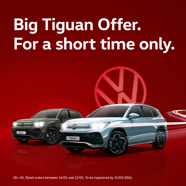 Unlock an extra £1,250 on the VW Tiguan, offer ends 22nd Jan