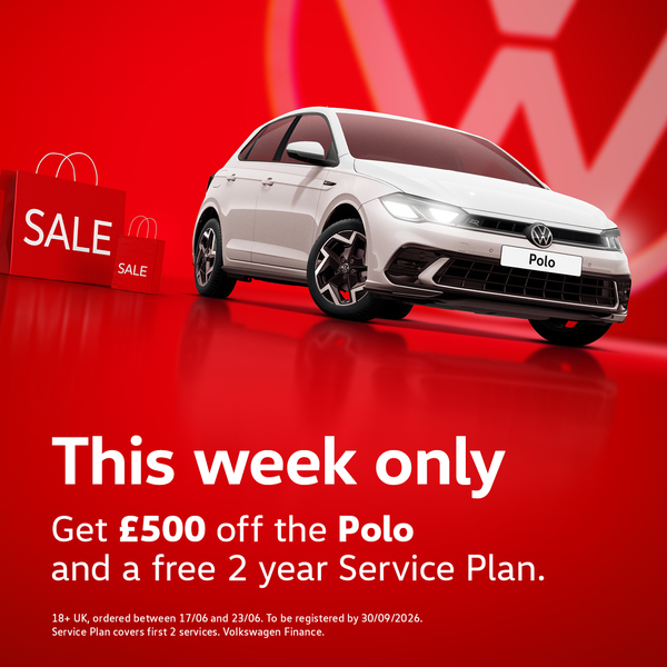 Get an extra £500 off the VW Polo and a free 2 years servicing plan!