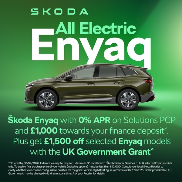 £1,500 UK Government Grant on the Skoda Enyaq